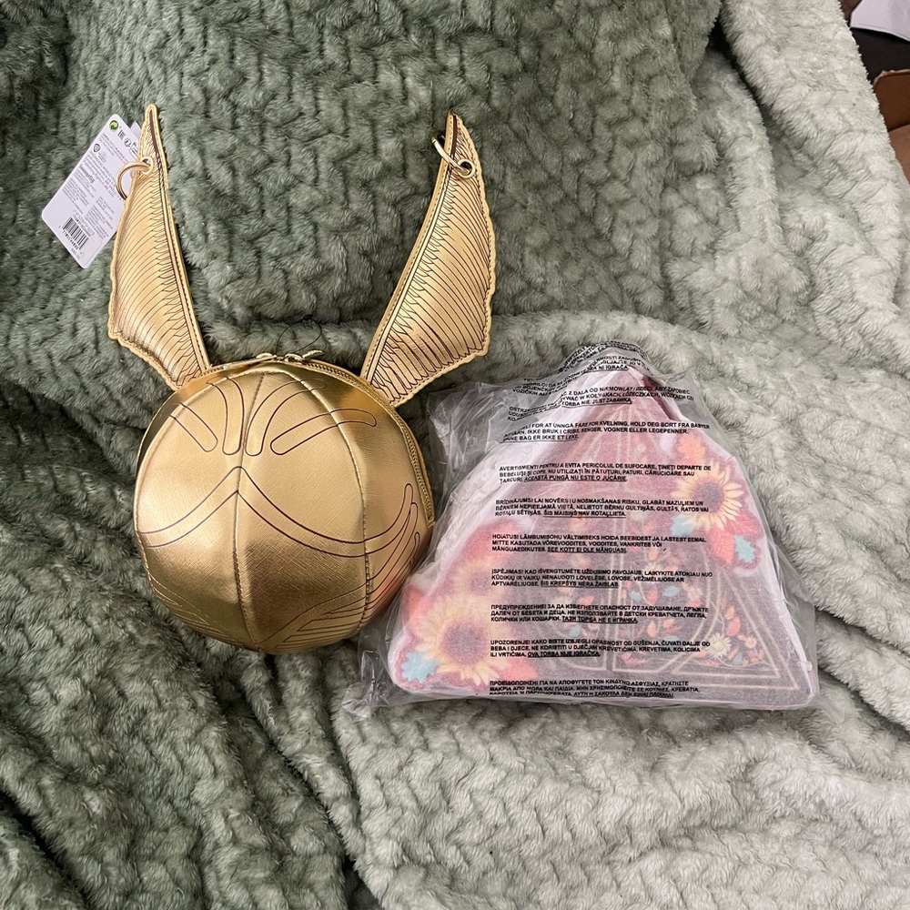 Harry Potter Loungefly Crossbody Bundle Golden Snitch + Deathly Hallows Bags